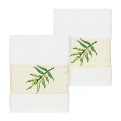 Linum Home Textiles Zoe 2-pc. Embellished Washcloth In White