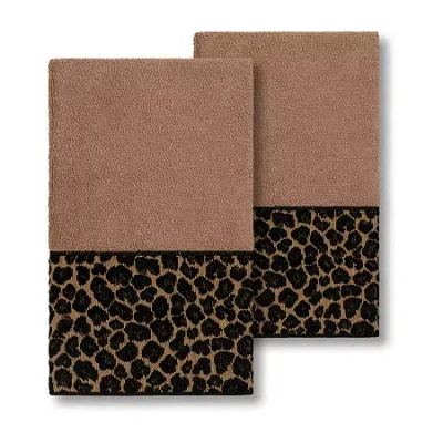 Linum Home Textiles Spots 2-pc. Embellished Hand Towel In Brown