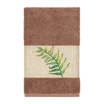 Linum Home Textiles Zoe Embellished Embellished Hand Towel In Brown