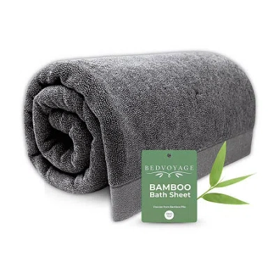 Bedvoyage Cotton & Bamboo Bath Sheet In Black