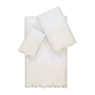 Linum Home Textiles Arian Embellished 3-pc. Bath Towel Set In White