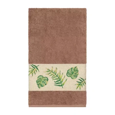 Linum Home Textiles Zoe Embellished Embellished Floral Bath Towel In Brown