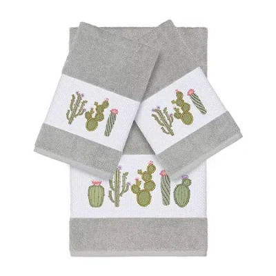 Linum Home Textiles Mila Embellished 3-pc. Bath Towel Set In Gray