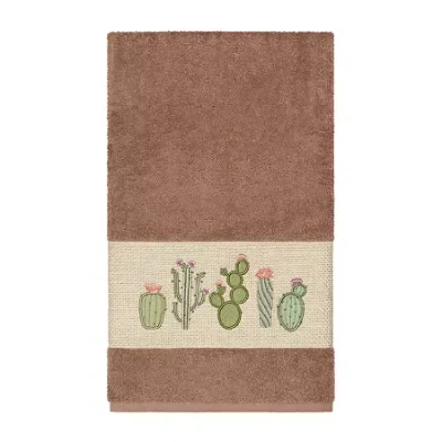 Linum Home Textiles Mila Embellished Embellished Floral Bath Towel In Brown