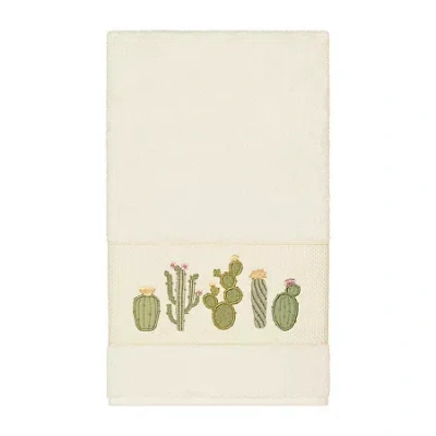 Linum Home Textiles Mila Embellished Embellished Floral Bath Towel In Sand