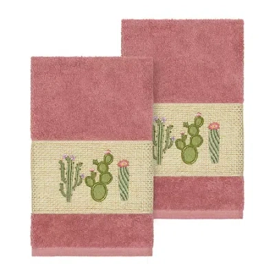 Linum Home Textiles Mila 2-pc. Embellished Hand Towel In Pink
