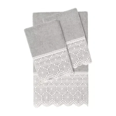 Linum Home Textiles Arian Embellished 3-pc. Bath Towel Set In Gray