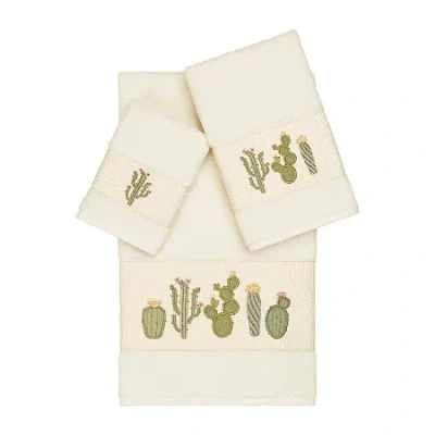 Linum Home Textiles Mila Embellished 3-pc. Bath Towel Set In White