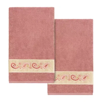 Linum Home Textiles Mackenzie 2-pc. Embellished Paisley Bath Towel In Pink