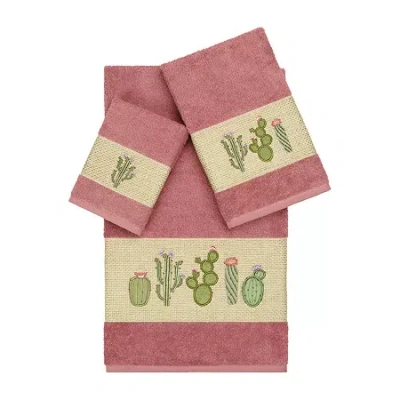 Linum Home Textiles Mila Embellished 3-pc. Bath Towel Set In Pink