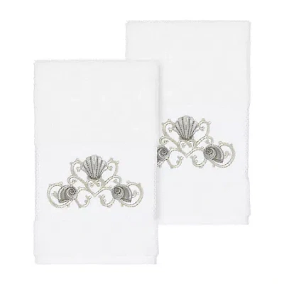 Linum Home Textiles Bella Embellished 2-pc. Embellished Hand Towel In White