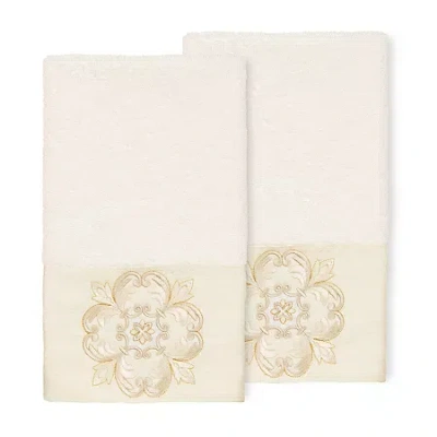 Linum Home Textiles Alyssa Embellished 2-pc. Embellished Hand Towel In Sand