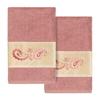 Linum Home Textiles Mackenzie 2-pc. Embellished Hand Towel In Pink