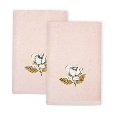 Linum Home Textiles Maggie 2-pc. Embellished Fingertip Towel In Pink