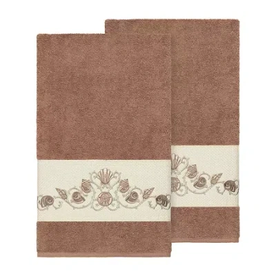 Linum Home Textiles Bella 2-pc. Embellished Bath Towel In Brown