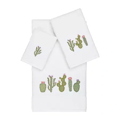 Linum Home Textiles Mila Embellished 3-pc. Bath Towel Set In White
