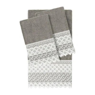 Linum Home Textiles Aiden Embellished 3-pc. Bath Towel Set In Gray