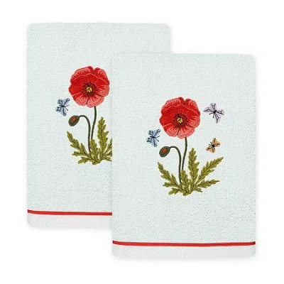 Linum Home Textiles Polly Embellished 2-pc. Embellished Hand Towel In White