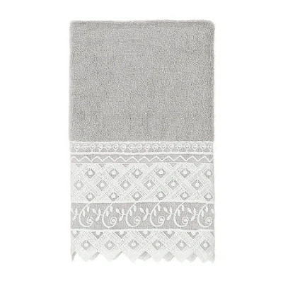 Linum Home Textiles Aiden Embellished Hand Towel In Gray