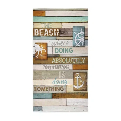 Laural Home Mantra Beach Towel In Blue