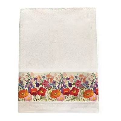 Laural Home Couleur Printemps Floral Bath Towel In Red