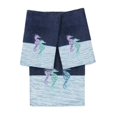 Linum Home Textiles Sofia Embellished 3-pc. Bath Towel Set In Blue