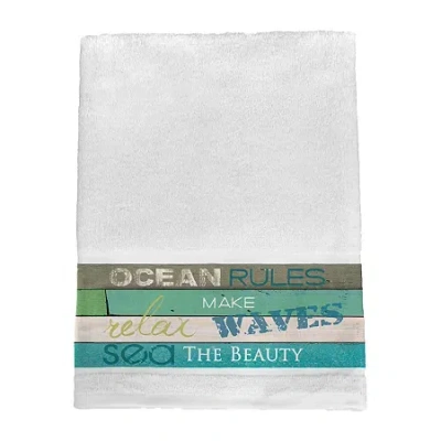 Laural Home Ocean Rules Bath Towel In Blue