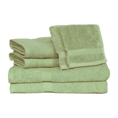 Cobra Deluxe 100% 6-pc. Bath Towel Set In Green