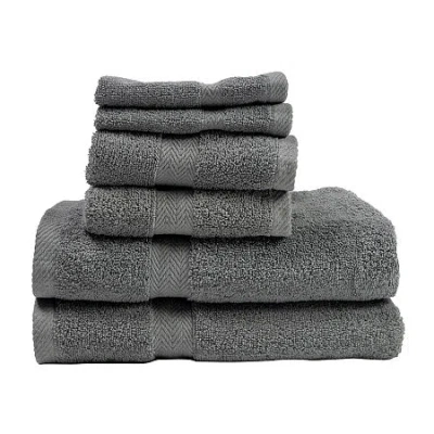 Cobra Deluxe 100% 6-pc. Bath Towel Set In Gray