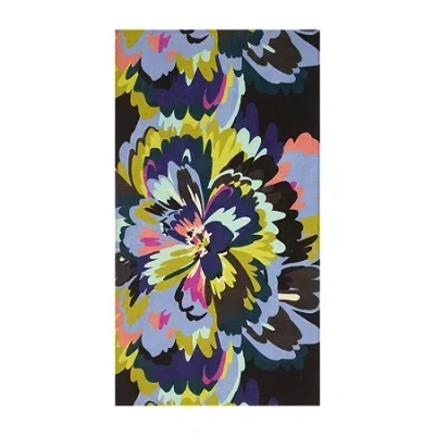 Nicole Miller Bright Bloom Beach Towel In Purple