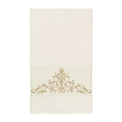 Linum Home Textiles Scarlet Embellished Scroll Bath Towel In Sand