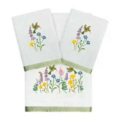 Linum Home Textiles Hada Embellished 3-pc. Bath Towel Set In Blue