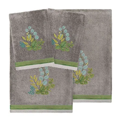 Linum Home Textiles Botanica Embellished 4-pc. Bath Towel Set In Gray