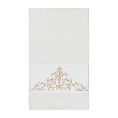 Linum Home Textiles Scarlet Embellished Scroll Bath Towel In White
