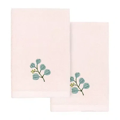 Linum Home Textiles Botanica 2-pc. Embellished Fingertip Towel In Pink