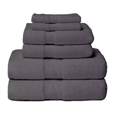 Cobra Zero Twist Hotel 6-piece 100% 6-pc. Bath Towel Set In Gray
