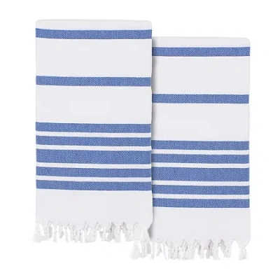 Linum Home Textiles Herringbone Pestemal 2-pc. Beach Towel In Blue
