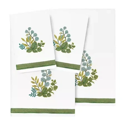 Linum Home Textiles Botanica Embellished 4-pc. Bath Towel Set In White