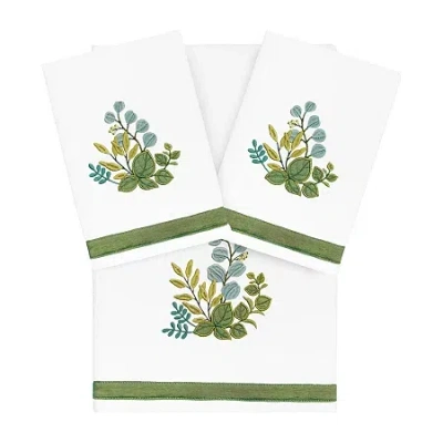 Linum Home Textiles Botanica Embellished 3-pc. Bath Towel Set In White