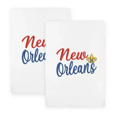 Linum Home Textiles New Orleans Embroidered 2-pc. Hand Towel In White