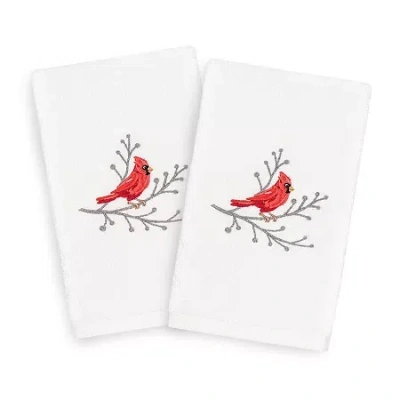 Linum Home Textiles Christmas Cardinal 2-pc. Hand Towel In White