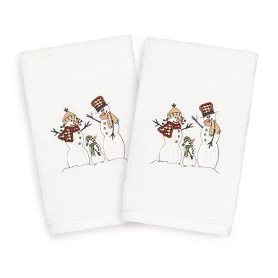 Linum Home Textiles Christmas Snow Family 2-pc. Hand Towel In White