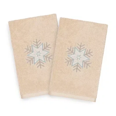 Linum Home Textiles Christmas Crystal Embroidered 2-pc. Hand Towel In Neutral