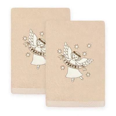 Linum Home Textiles Angel Embroidered 2-pc. Hand Towel In Sand