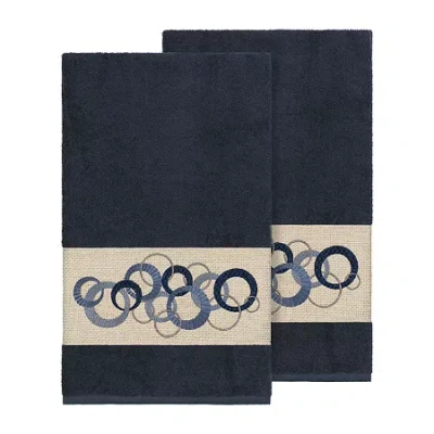 Linum Home Textiles Annabelle Embellished 2-pc. Bath Towel Set In Blue