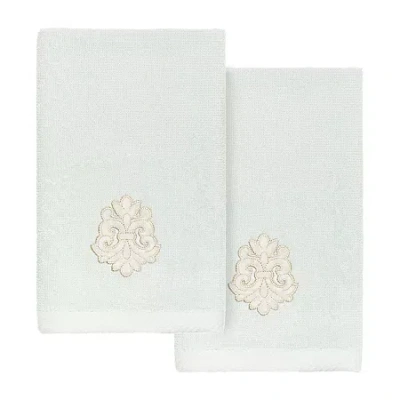 Linum Home Textiles May Embellished 2-pc. Embellished Fingertip Towel In Blue