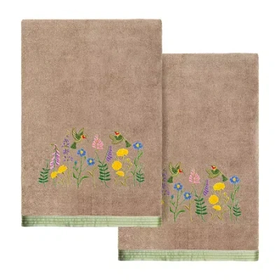 Linum Home Textiles Hada Embellished 2-pc. Bath Towel Set In Brown