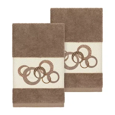 Linum Home Textiles Annabelle 2-pc. Embellished Hand Towel In Brown