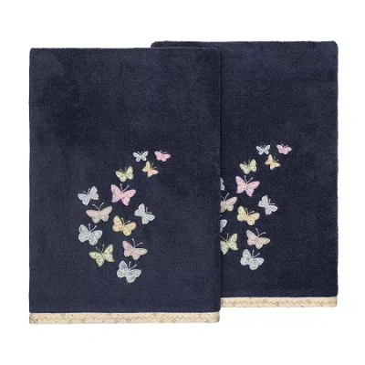 Linum Home Textiles Mariposa Embellished 2-pc. Bath Towel Set In Blue