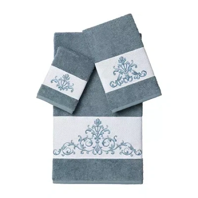 Linum Home Textiles Scarlet Embellished 3-pc. Bath Towel Set In Blue